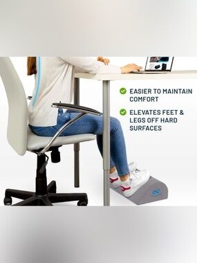 Gray Memory Foam Footrest for Desk or Under Knee Pillow by Everlasting Comfort